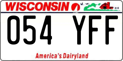WI license plate 054YFF