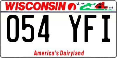 WI license plate 054YFI