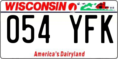 WI license plate 054YFK
