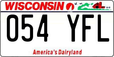 WI license plate 054YFL