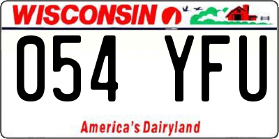WI license plate 054YFU