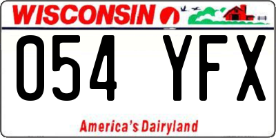 WI license plate 054YFX