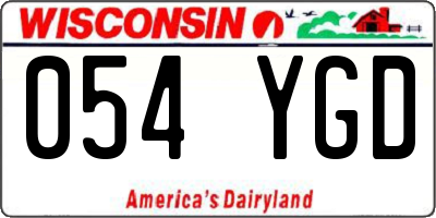 WI license plate 054YGD