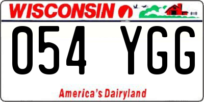 WI license plate 054YGG
