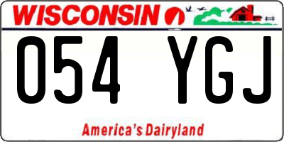 WI license plate 054YGJ