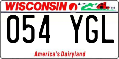 WI license plate 054YGL