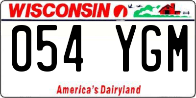 WI license plate 054YGM