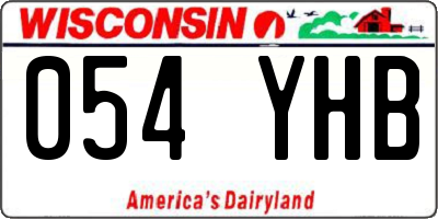 WI license plate 054YHB