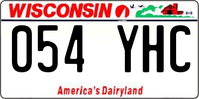 WI license plate 054YHC
