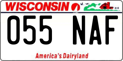 WI license plate 055NAF