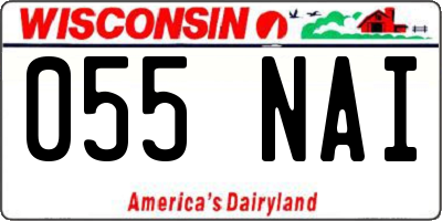 WI license plate 055NAI