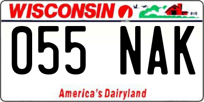 WI license plate 055NAK