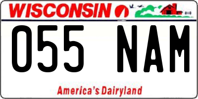 WI license plate 055NAM