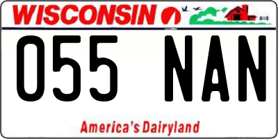 WI license plate 055NAN