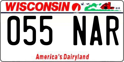 WI license plate 055NAR