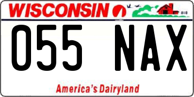 WI license plate 055NAX