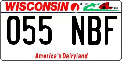 WI license plate 055NBF