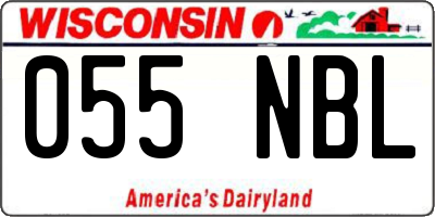 WI license plate 055NBL