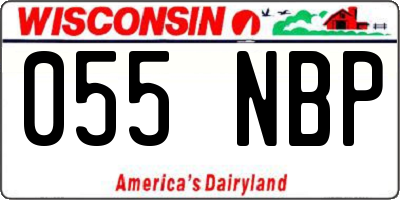 WI license plate 055NBP