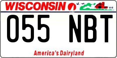 WI license plate 055NBT