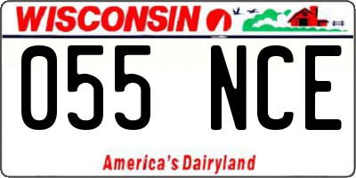 WI license plate 055NCE