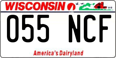 WI license plate 055NCF