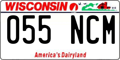 WI license plate 055NCM