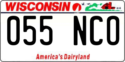 WI license plate 055NCO