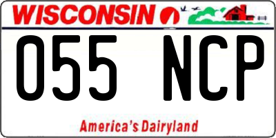WI license plate 055NCP