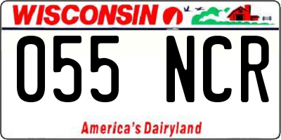 WI license plate 055NCR