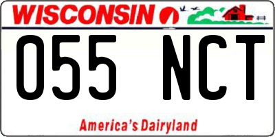 WI license plate 055NCT