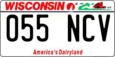 WI license plate 055NCV