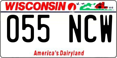WI license plate 055NCW