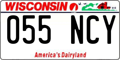 WI license plate 055NCY