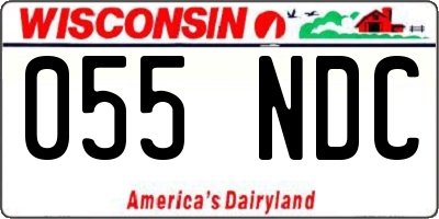 WI license plate 055NDC