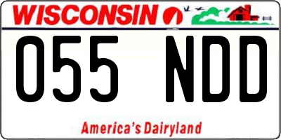 WI license plate 055NDD