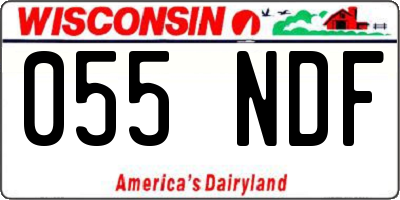 WI license plate 055NDF