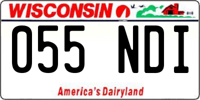WI license plate 055NDI