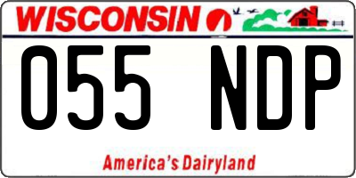 WI license plate 055NDP