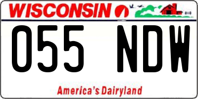WI license plate 055NDW