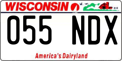 WI license plate 055NDX