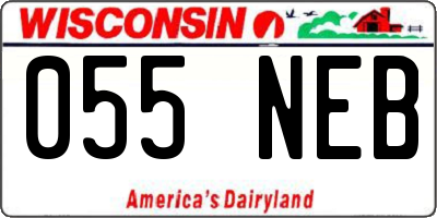 WI license plate 055NEB