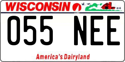 WI license plate 055NEE