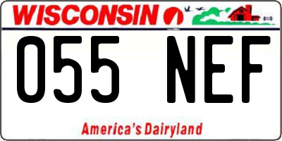 WI license plate 055NEF