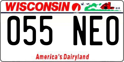 WI license plate 055NEO