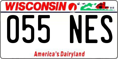 WI license plate 055NES