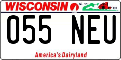 WI license plate 055NEU