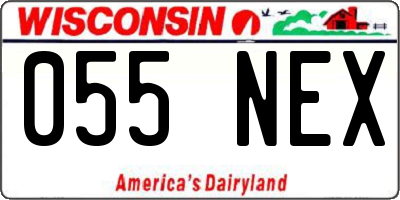 WI license plate 055NEX