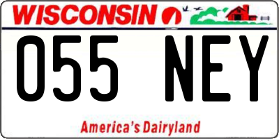 WI license plate 055NEY
