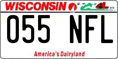 WI license plate 055NFL